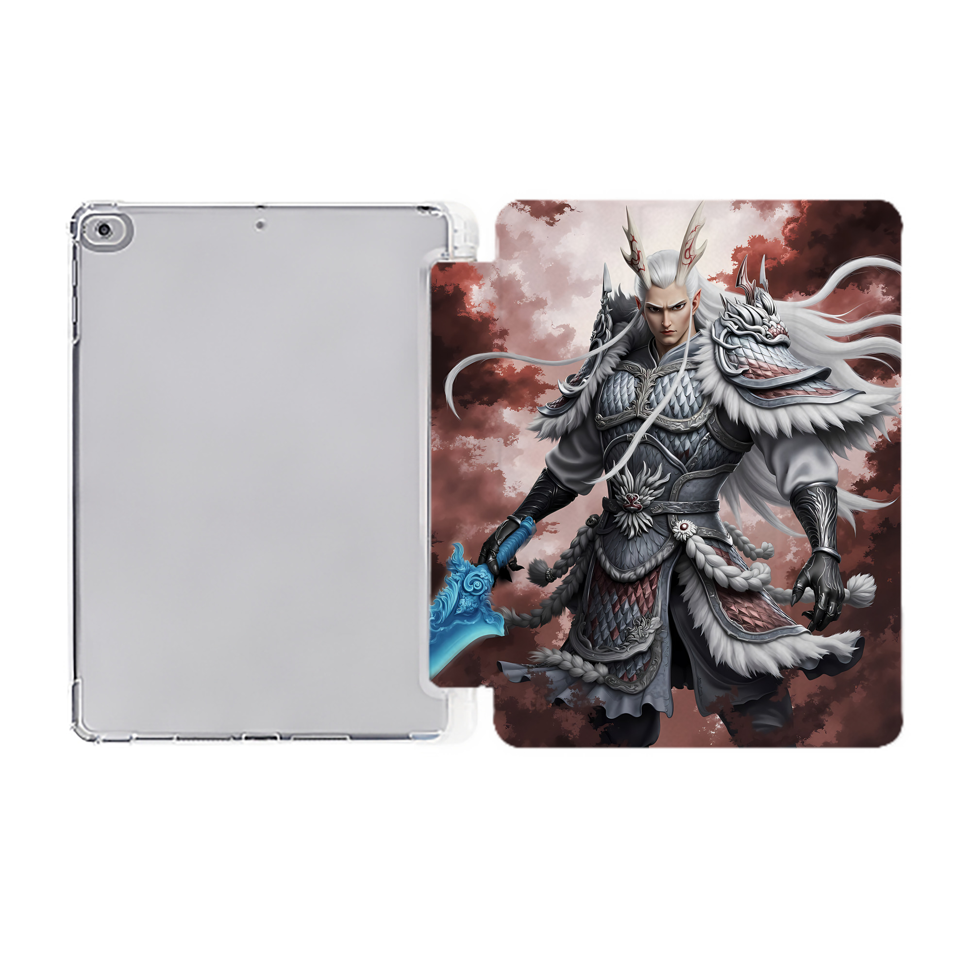 （画像用） Ne Zha 2 ナタ 魔童の大暴れ IPad ケース ペン収納付き 三つ折りスタンド PUレザー×シリコン 対応機種9.5/10.5/10.9インチ